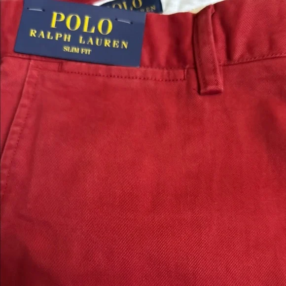 💰SALE NWT Polo Ralph Lauren Men’s Red Slim Fit Pants - Picture 3 of 5